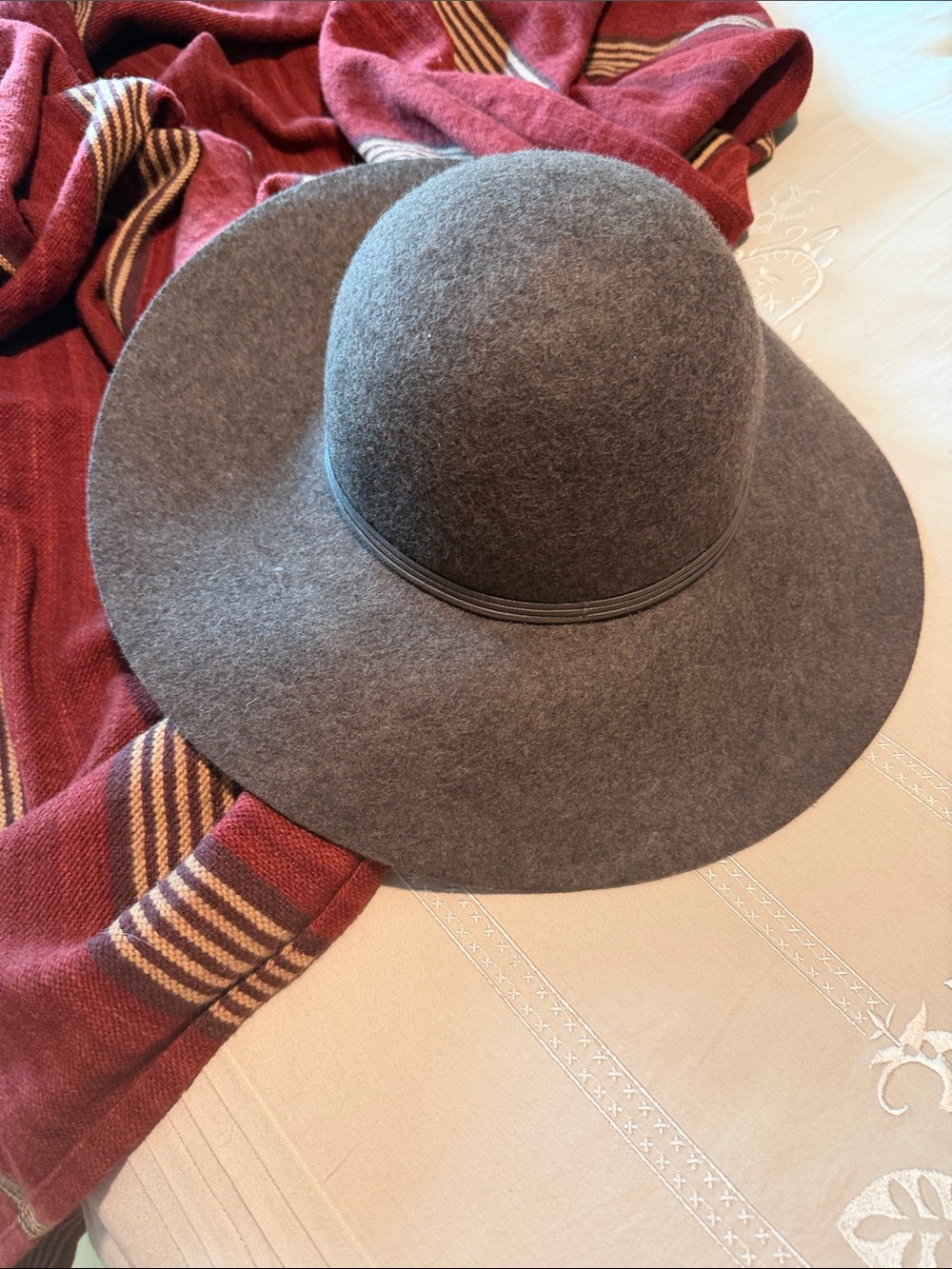 Nordstrom Wide Brim brown Wool Felt Hat - Women Accessories